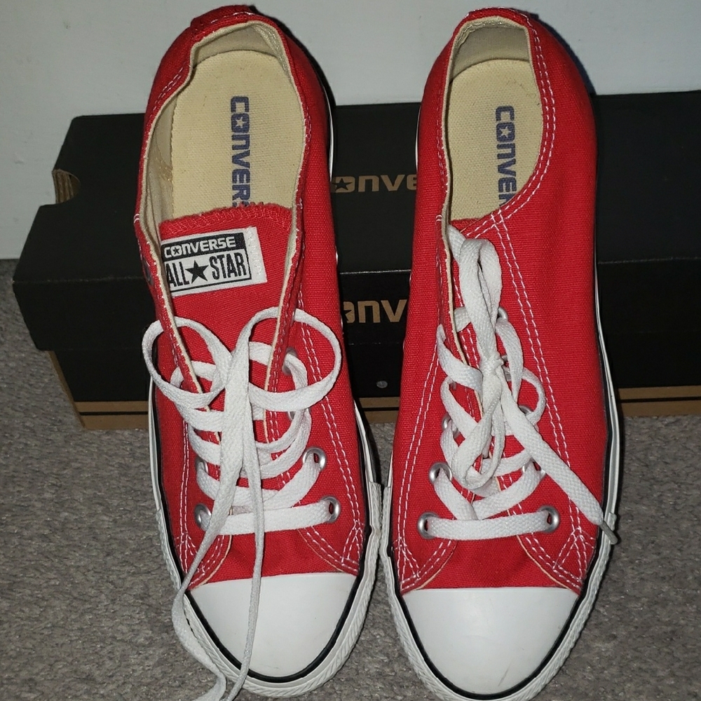Converse Women's Classic Red and White Sneakers - Picture 3 of 3